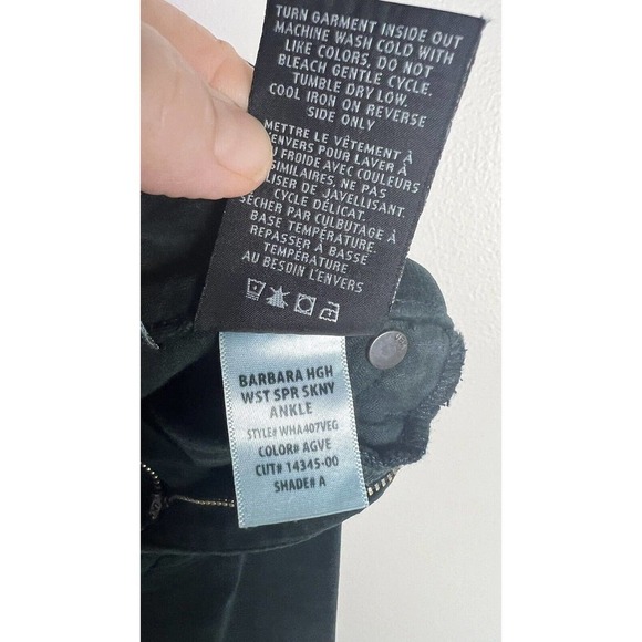 HUDSON Womens Green Velvet Barbara High Waist Super Skinny Ankle Pants Size 25 - Picture 9 of 10